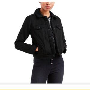 Levi’s The Original sherpa trucker jacket black size XS